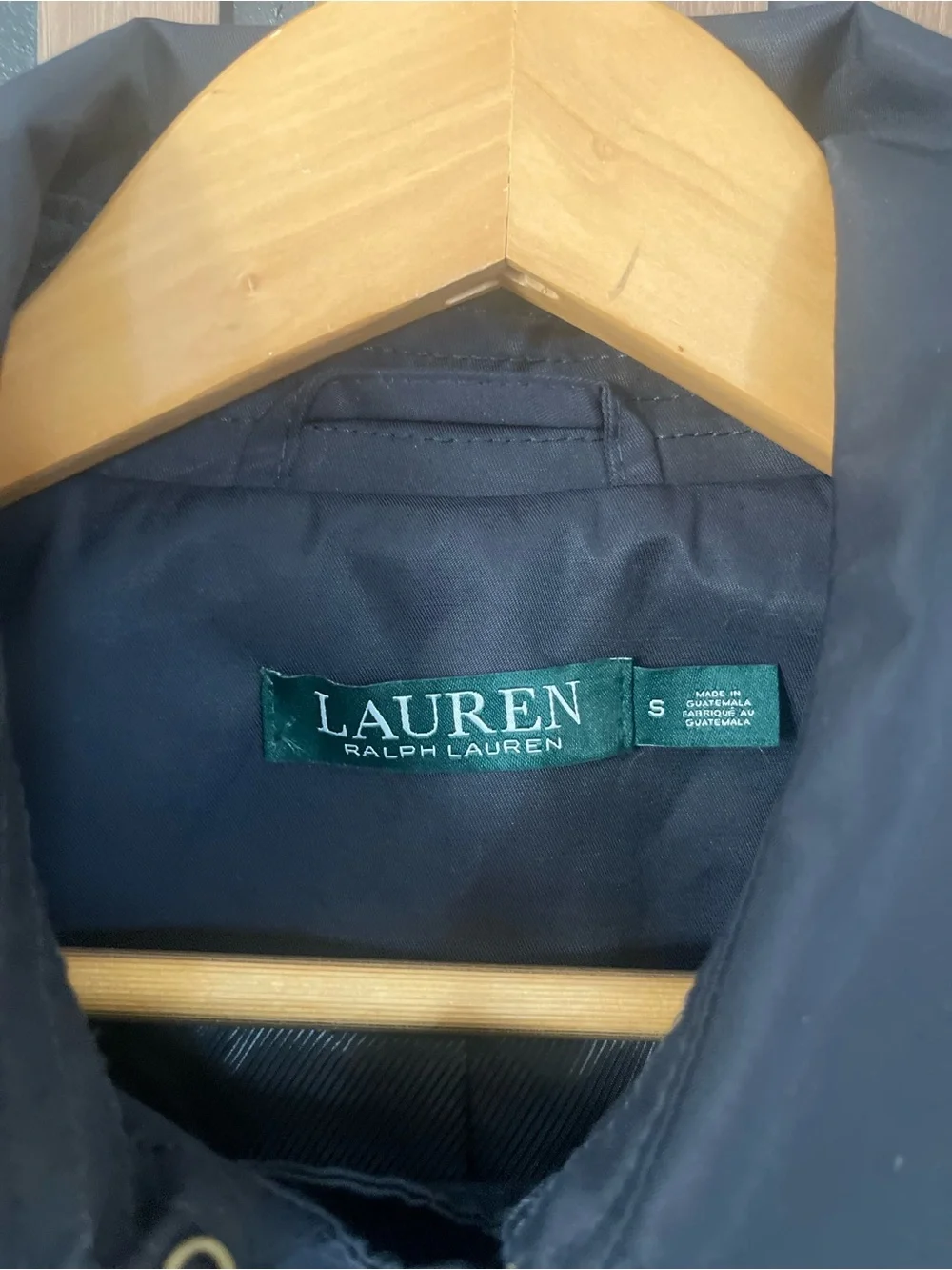 Lauren Ralph Lauren Navy Double Breasted Belted Trench Coat